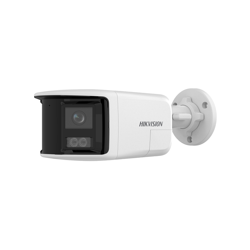 Cámara IP Bullet Hikvision, POE, 2.8mm, 6MP 2K, doble lente 180°, IR 30M, Micrófono, IP67, Plástico