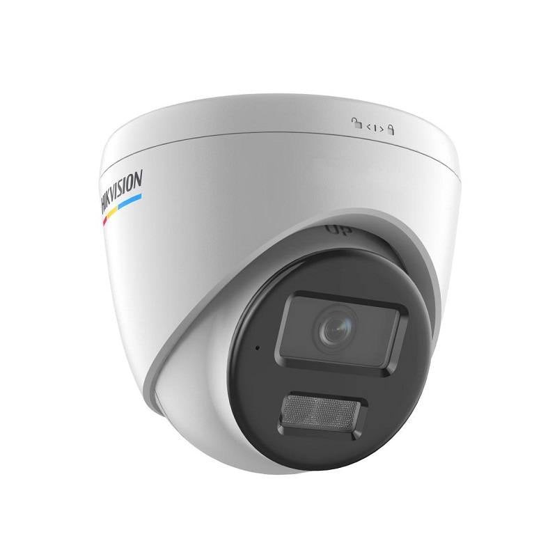 Camara IP Domo Hikvision, POE, 2.8mm, 4MP, 3D DNR, IR 30m, Smart Hybrid Light, Color Vu, Micrófono, Outdoor/Indoor, IP67, Metal y plástico
