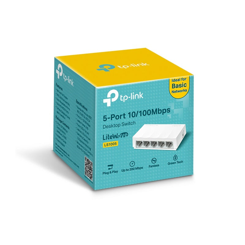Switch de escritorio TP-LINK LS1005 de 5 Puertos 10/100Mbps