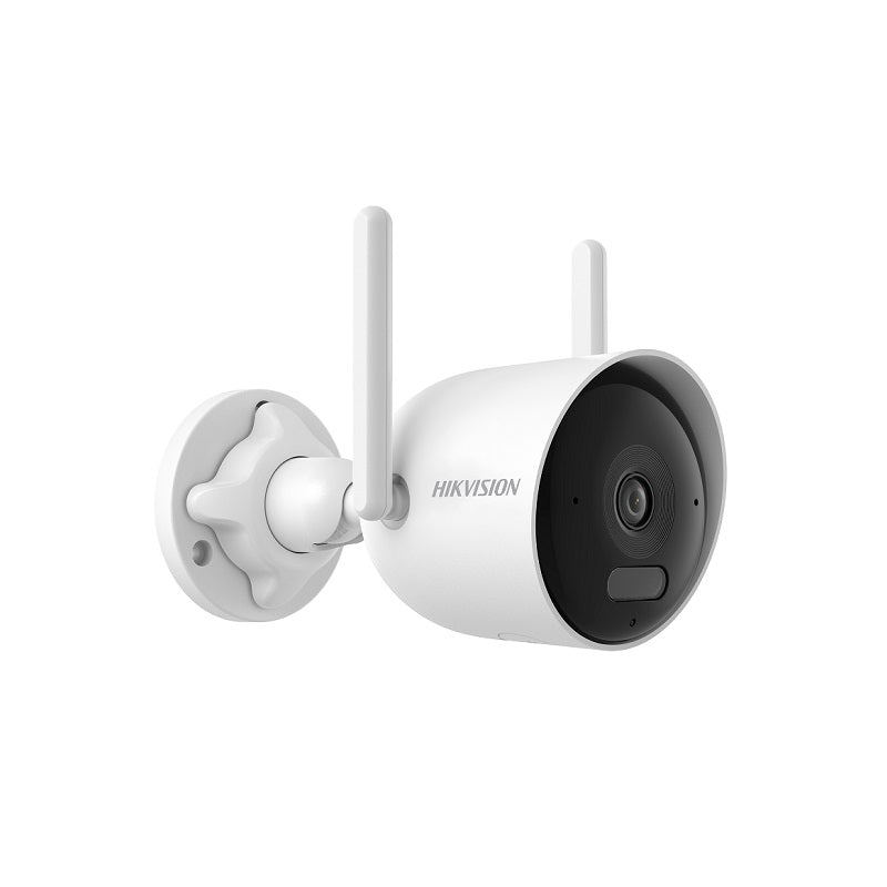 Cámara IP WiFi Bullet Hikvision, 2.8mm, 2MP FHD, IR 30m, Smart Hybrid Light, Outdoor/Indoor, audio bidireccional, IP66, Plástico