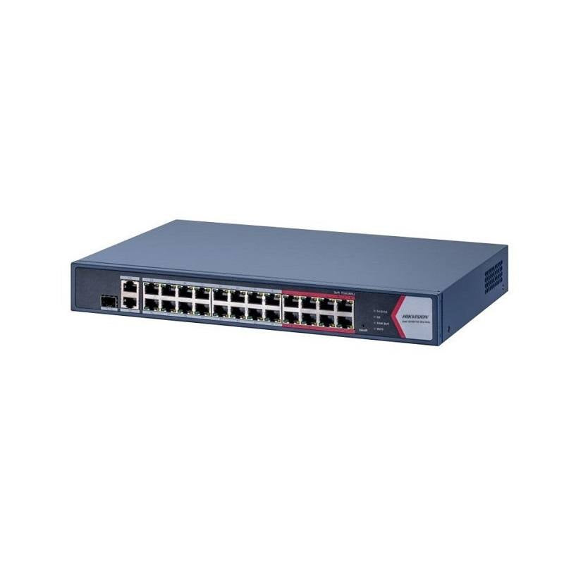 Switch Hikvision DS-3E1326P-EI/M, de 24 Puertos Fast Ethernet 10/100 PoE + 2× Combo Gigabit RJ45
