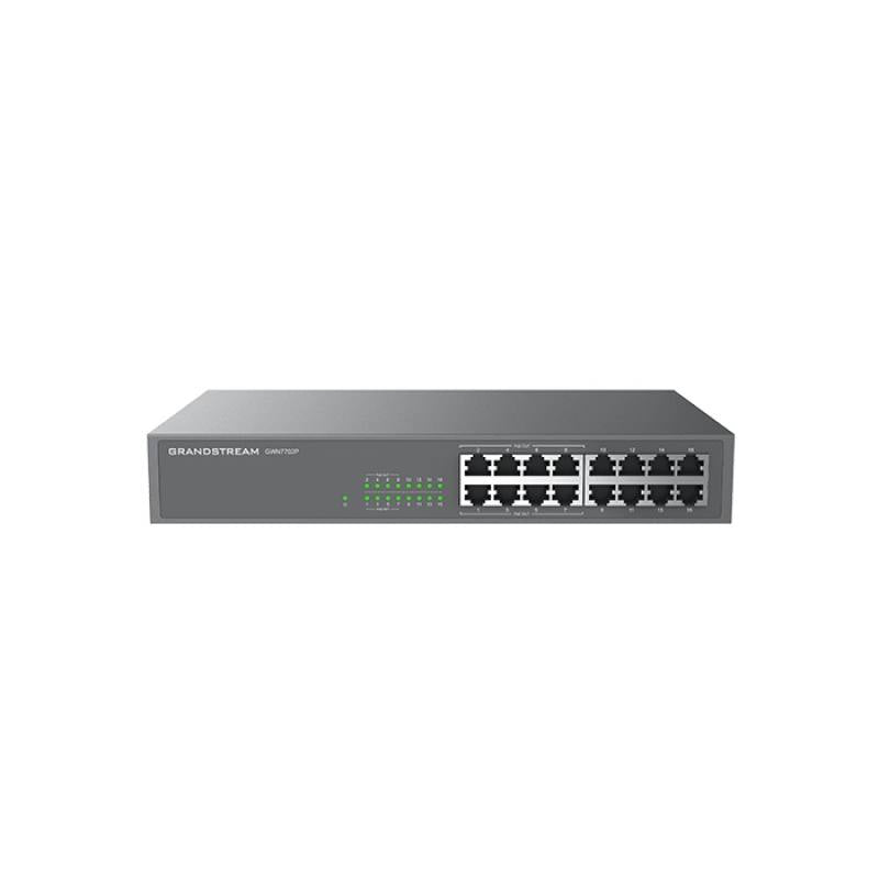 Switch GrandStream GWN7702P de 16 puertos Gigabit 100/1000/1000Mbps, 8 puertos poe