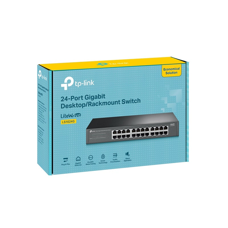 Switch TP-LINK LS1024G de Sobremesa con 24 puertos RJ45 a 10/100/1000Mbps Gigabit, Rack