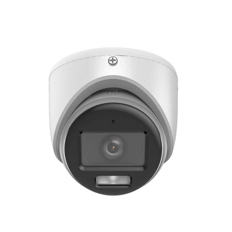 Camara Domo Hikvision, TVI/CVI/AHD/CVBS, 2.8 mm, 5MP 3K, 20M, IP67, Smart hybrid light, Color Vu, Micrófono, IP67, Metal