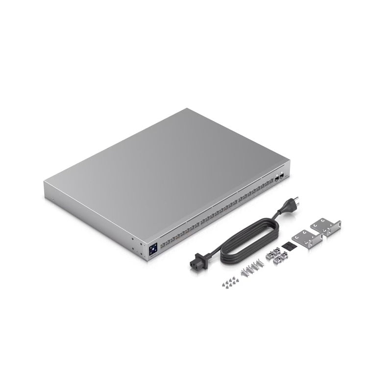 Switch Ubiquiti Unifi Pro Max, 24 Puertos Poe, 8 puertos POE++ 2.5 GbE y 16 puertos GbE POE+, 2 puertos SFP+ 10G, 400W