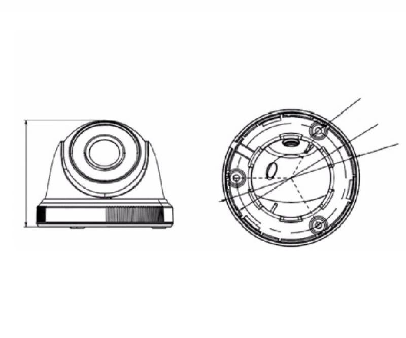 Camara Domo Hikvision TVI / AHD / CVI / CVBS, 2.8mm, 2MP 1080P, IR 20m, Indoor, Plástica