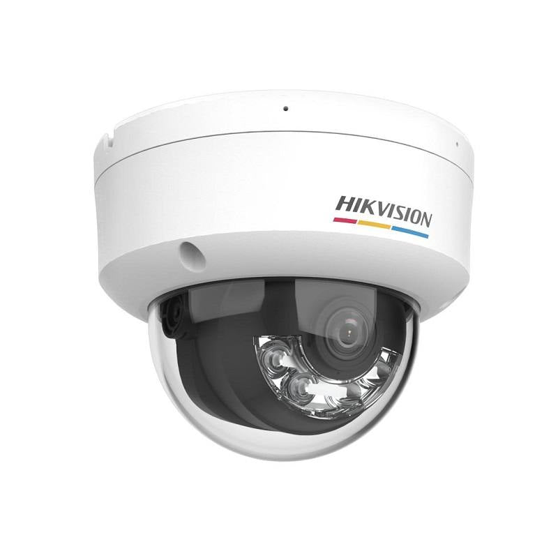 Camara IP Domo Hikvision POE, 2.8mm, 4MP, IR 30m Smart Hybrid Light, Color Vu, Micrófono, IP67, IK08, Plástico y Metal, Tipo Cúpula