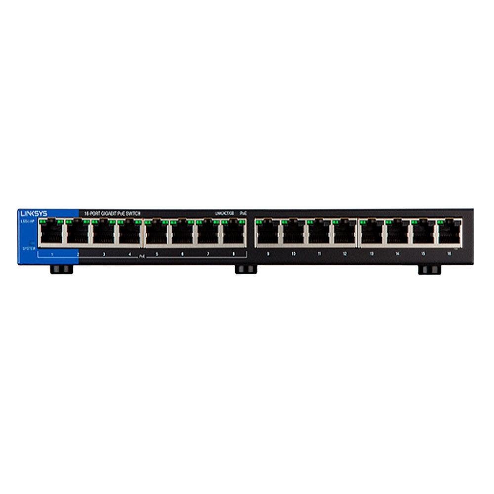 Switch LINKSYS LGS116P 16 Puertos 10/100/1000Mbps, 8 Puertos PoE+, QoS