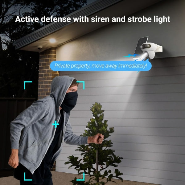 Cámara EZVIZ HB90 IP Wifi, 4MP 2K+ doble lente, 360°, VN Color, Audio bidireccional, IR 35M, batería, MSD de hasta 256GB, y panel solar incluidos