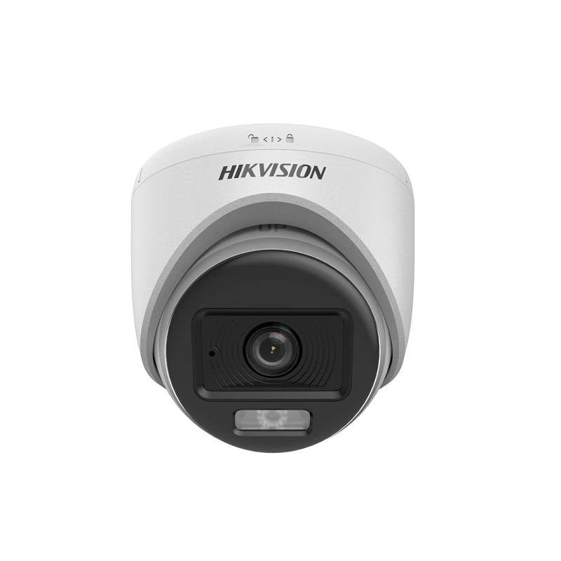 Cámara Domo Hikvision, TVI/CVI/AHD/CVBS, 2.8 mm, 5MP 3K, 20M, Smart hybrid light, Color Vu, Micrófono, Indoor, Plástica