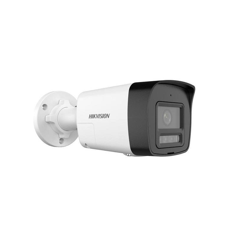 Cámara IP Bullet Hikvision, POE, 2.8mm, 4MP, IR 30m, Smart Hybrid Light, Two Way Audio, Outdoor/Indoor, IP67, MSD Hasta 512GB, Metal y Plástico