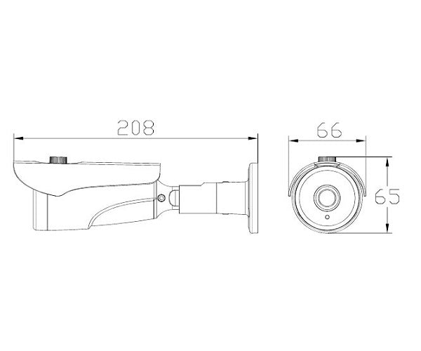 Camara Bullet Hibrida T-VISION AHD/TVI 3MP 2K, IR 60m, OSD, Zoom Manual, IP66 Waterproof, 2.8-12mm, Metal
