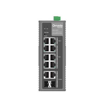 Switch Industrial TP-LINK IES210GPP Omada con 8 Puertos Gigabit (2× PoE++, 6× PoE+), 2× Puertos RJ45/SFP Gigabit