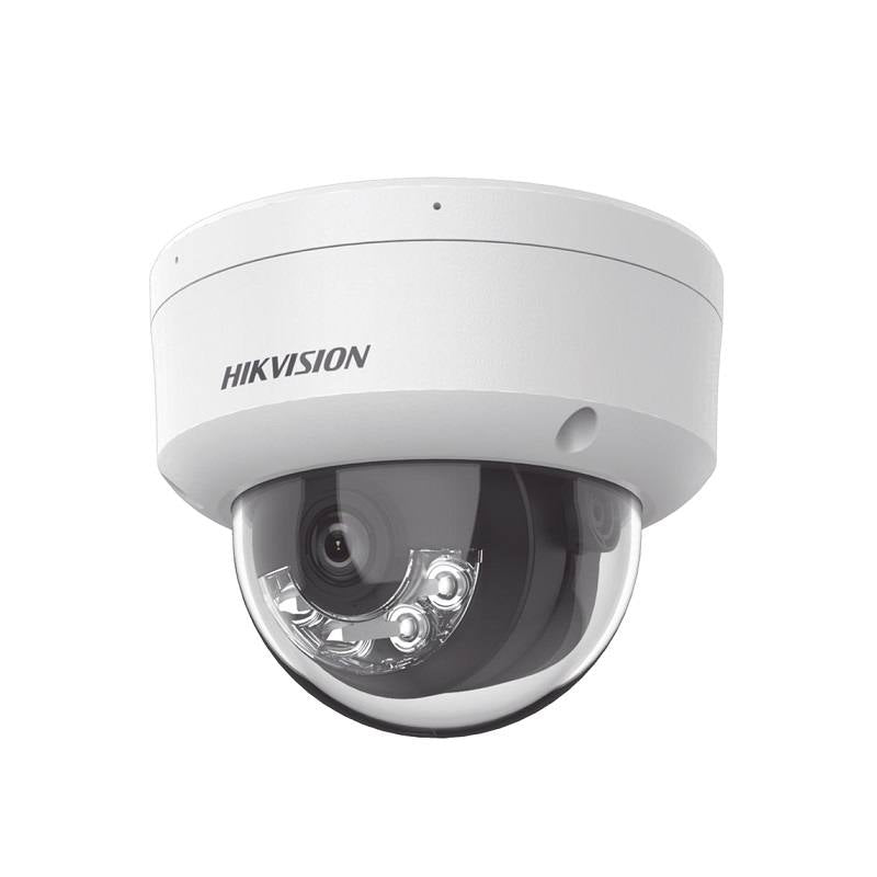 Cámara IP Domo Hikvision, POE, 2.8mm, 4MP 2K, IR 30m, Smart Hybrid Light, micrófono dual, Outdoor/Indoor, IP67, IK10