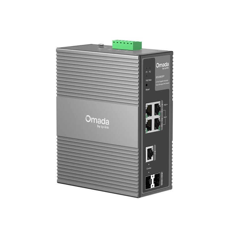 Switch Industrial TP-LINK IES206GPP Omada con 6 Puertos Gigabit, 3 Puertos PoE+ y 1 Puerto PoE++