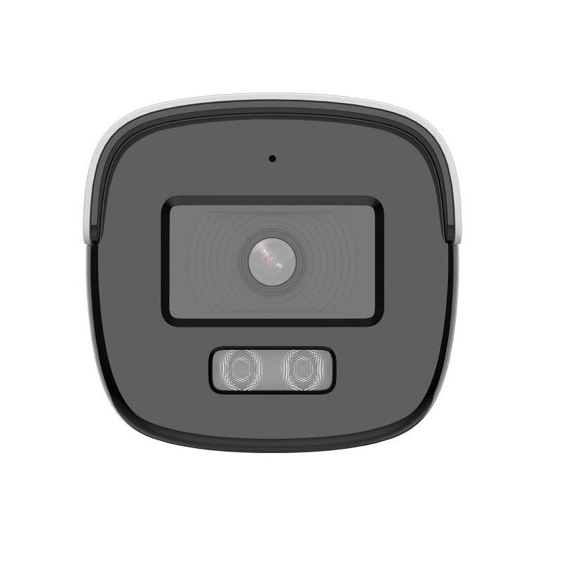 Cámara Bullet Hikvision, TVI/CVI/AHD/CVBS, 2.8 mm, 2MP, IR 40m, Smart Hybrid Light, Color Vu, Micrófono, IP67, Metal