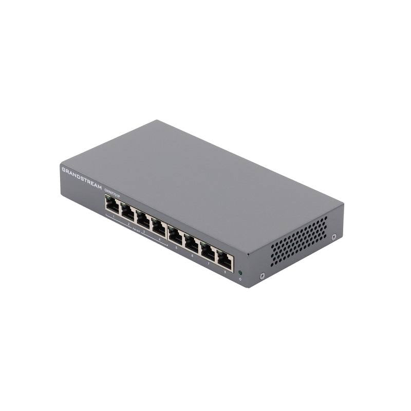 Switch GrandStream GWN7701P de 8 puertos Gigabit 10/100/1000Mbps, 4 puertos PoE+, No Administrable