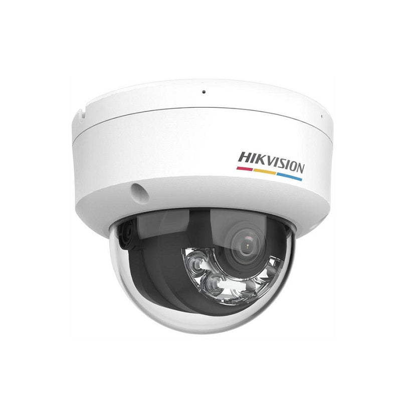 Camara IP Domo Hikvision, 2.8mm, 6MP, IR 30m, Smart Hybrid Light, Micrófono, IP67, IK08, Color Vu 3.0, Metal, Tipo Cupula
