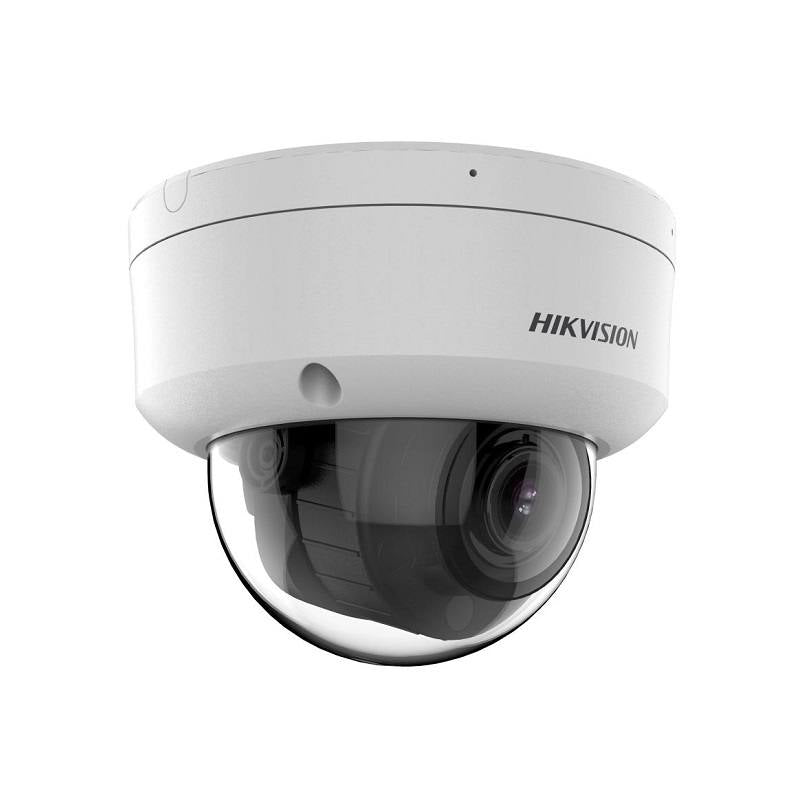 Cámara IP Domo Hikvision, POE, 2.8-12 mm, 4MP, IR 40m, Smart Hybrid Light, Micrófono dual, Outdoor/Indoor, IP67, IK10, Metal