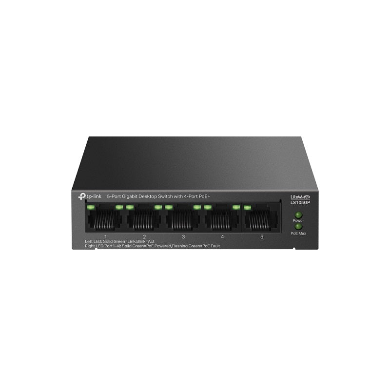 Switch Gigabit TP-LINK LS105GP de 5 Puertos 10/100/1000 Mbps con 4 puertos PoE+