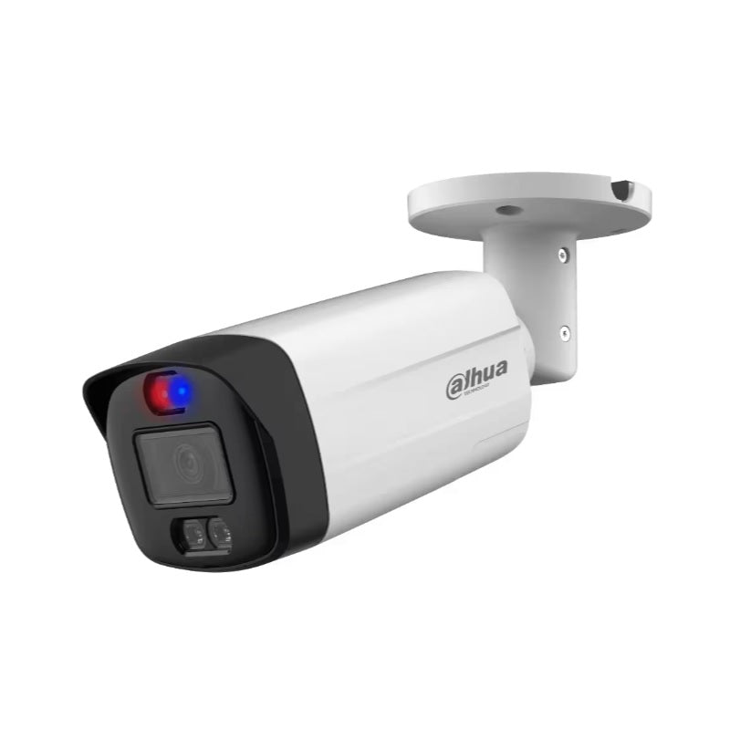 Cámara Bullet DAHUA CVI/CVBS/AHD/TVI, 2.8mm, 5MP, IR 40m, TiOC, Alarma, Micrófono, IP67, Metal / Plástica