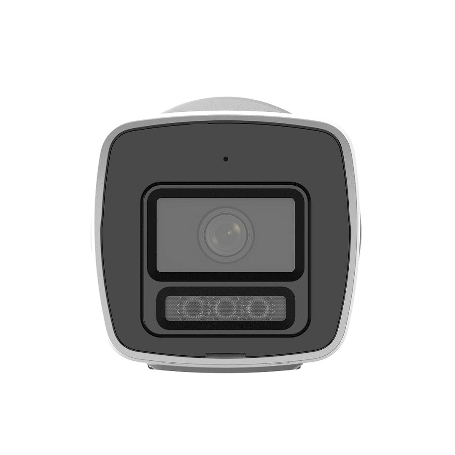 Cámara IP Bullet Hikvision POE, 2.8mm, 4MP, 30m, Smart Hybrid Light, Color Vu 3.0, Micrófono, IP67, Metal/Plástico