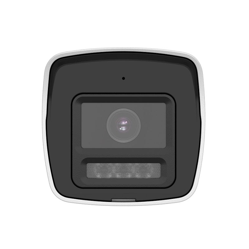 Camara Bullet Hikvision, TVI/CVI/AHD/CVBS, 2.8 mm, 2MP, IR 20M, Color Vu, Audio bidireccional, IP67, Plástica