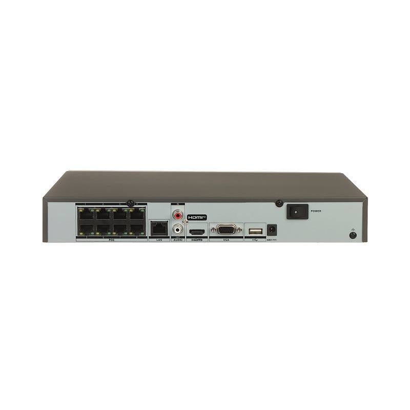 NVR Hikvision AcuSense 8CH POE 4K, Graba hasta 12MP HDMI/VGA, Hasta 1x10TB