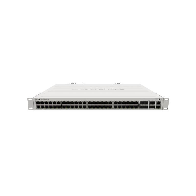 Switch GIGABIT MIKROTIK (CRS354-48G-4S-2Q+RM ) de 48 Puertos 10/100/1000M Ethernet, 4 Puertos SFP+ y 2 puertos QSFP+ de 40G, rack