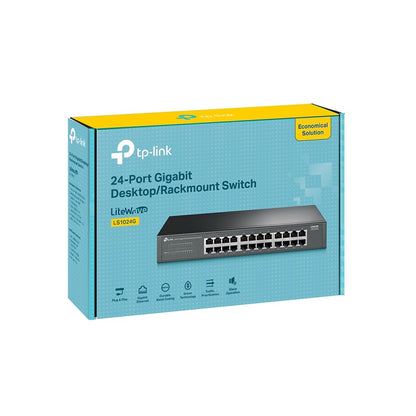 Switch TP-LINK LS1024G de Sobremesa con 24 puertos RJ45 a 10/100/1000Mbps Gigabit, Rack