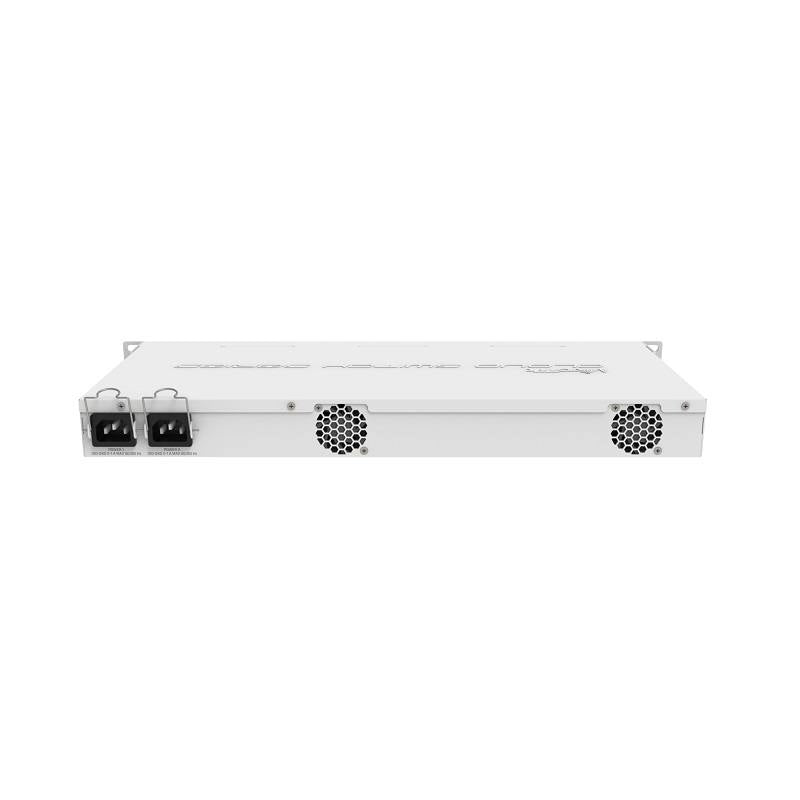 Switch GIGABIT MIKROTIK (CRS328-4C-20S-4S+RM) de 28 Puertos, 4 puertos combo TP/SFP, 20 Puertos SFP y 4 Puertos SFP+, rack