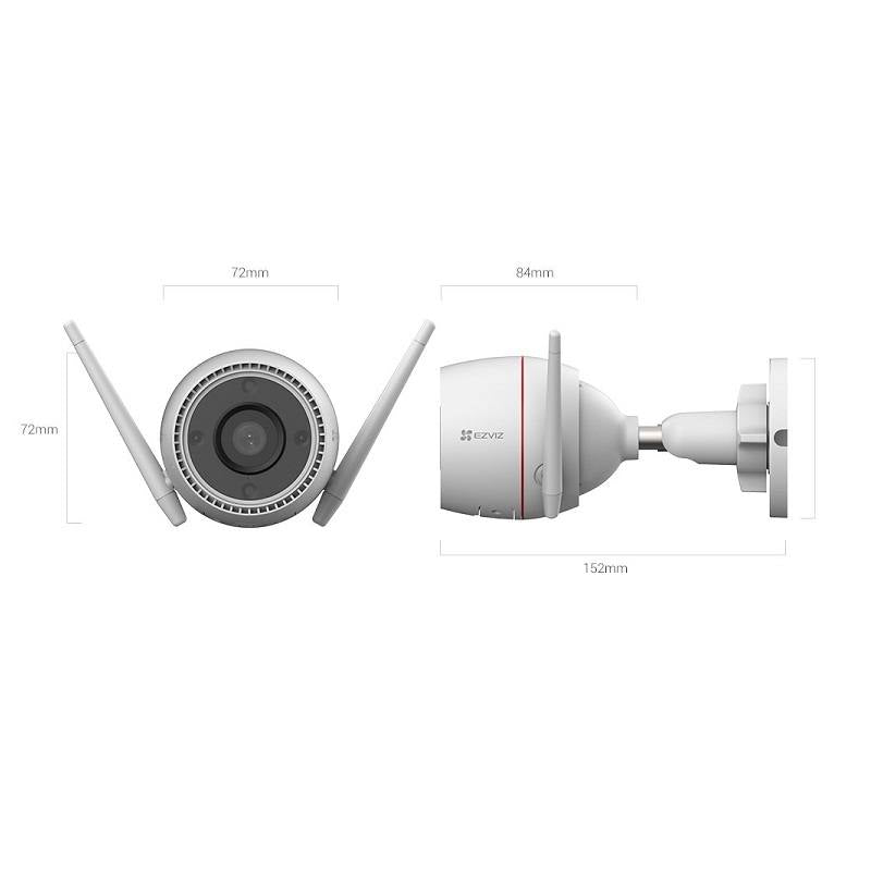 Cámara Bullet IP WiFi EZVIZ, H3C 3MP 2K, 2.8mm F2.0, IR 30m, IP67, Audio bidireccional, MicroSD Hasta 256GB, Visión Nocturna a Color