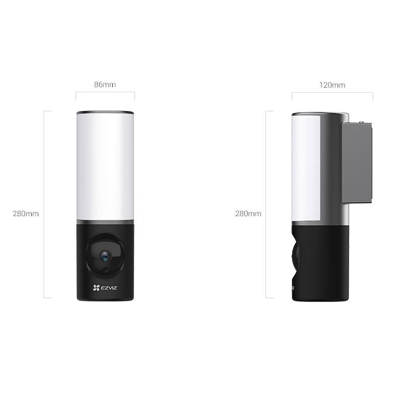 Camara IP WiFi EZVIZ LC3, 4MP, con lampara Smart LED, IR 10M, IP67, audio bidireccional, sensor de movimiento IA
