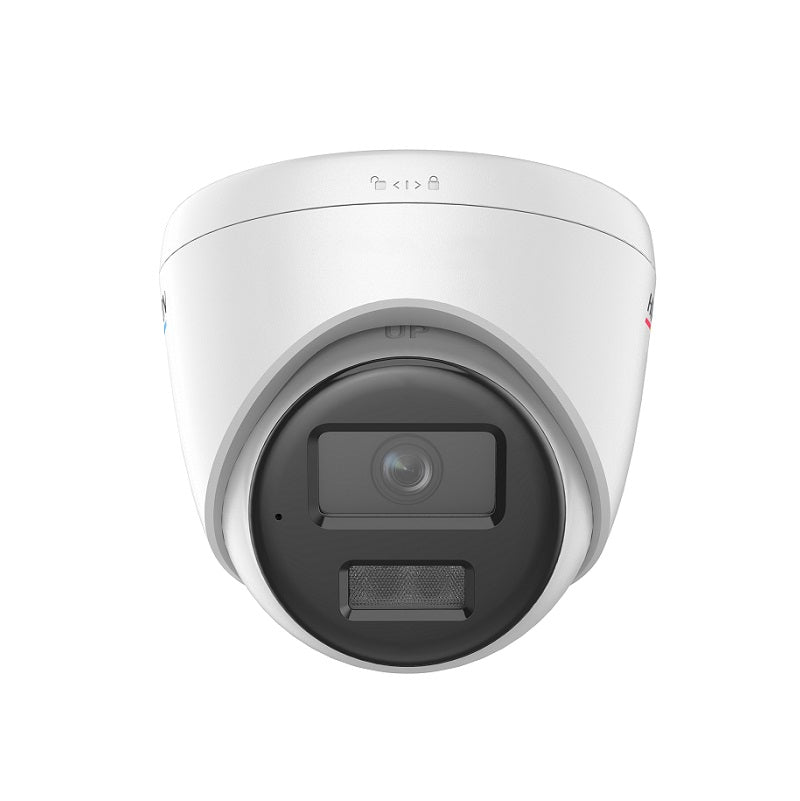 Camara IP Domo Hikvision, POE, 2.8mm, 4MP, 3D DNR, IR 30m, Smart Hybrid Light, Color Vu 3.0, Micrófono, Outdoor/Indoor, IP67, Metal y plástico