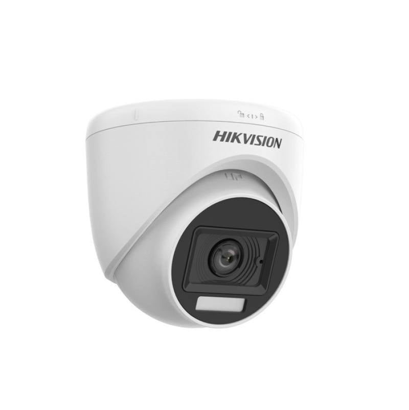 Cámara Domo Hikvision TVI/AHD/CVI/CVBS, 2.8mm, 2MP, IR 20m, Smart Hybrid Light, Micrófono, dWDR, M12, IP67, Plástica