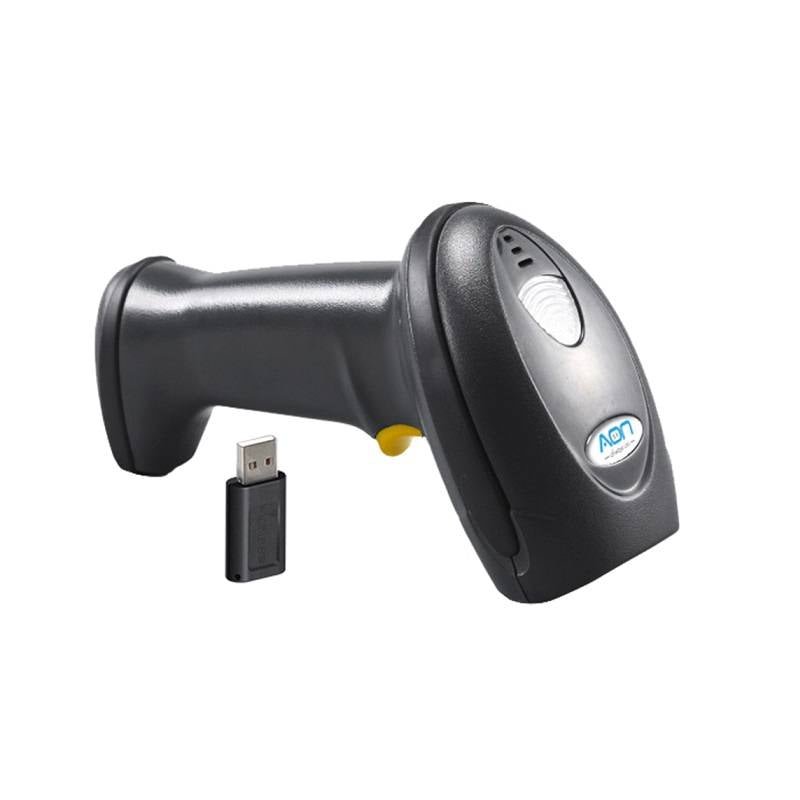 Lector de codigo de barra AON, HS-150 1D, conexión inalámbrica 2.4G y Bluetooth, con base, Negro (1001)