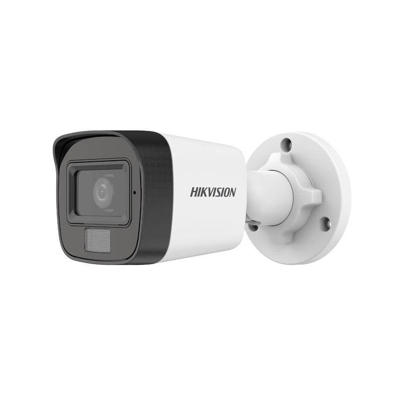 Cámara Bullet Hikvision TVI, AHD, CVI, CVBS, 2.8mm, 5MP 3K Dual Light, IR 30m, Micrófono, Outdoor/Indoor, IP67, Plástica