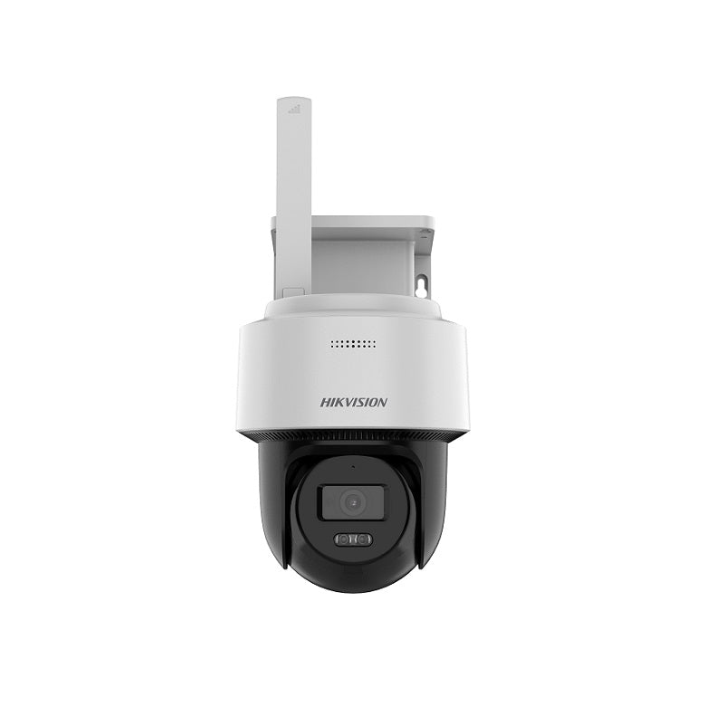 Cámara IP Mini PT Hikvision 4G LTE, 2.8mm, 4MP 2K, IR 30m, Smart Hybrid Light, audio bidireccional, IP66, Plástico