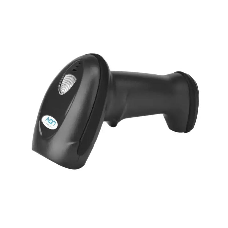 Lector de codigo de barra y QR AON, HS-250 2D, Conexión USB, con base, Negro