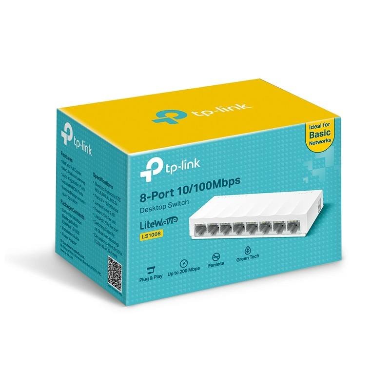 Switch de escritorio TP-LINK LS1008 de 8 Puertos A 10/100Mbps LiteWave