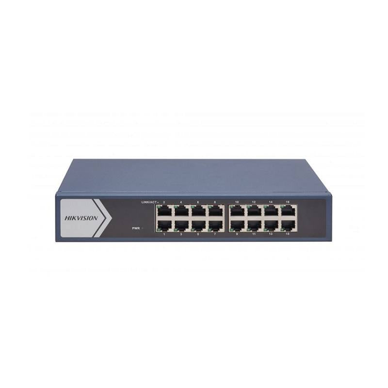 Switch Hikvision DS-3E0516-E, 16 puertos Gigabit, No Administrable