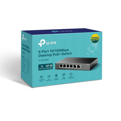 Switch TP-LINK TL-SF1006P de 6 Puerto a 10/100 Mbps con 4 puertos PoE+