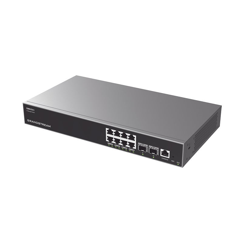 Switch GrandStream GWN7811 de 8 puertos Gigabit 100/1000/1000Mbps, 2 Puertos SFP+ de 10 Gigabits, GWN Cloud