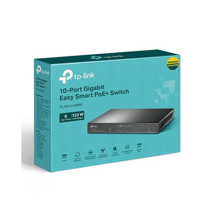 Switch TP-LINK TL-SG1210MPE de 10 Puertos Gigabit, con 8 Puertos PoE+, 1 puerto SFP/RJ45