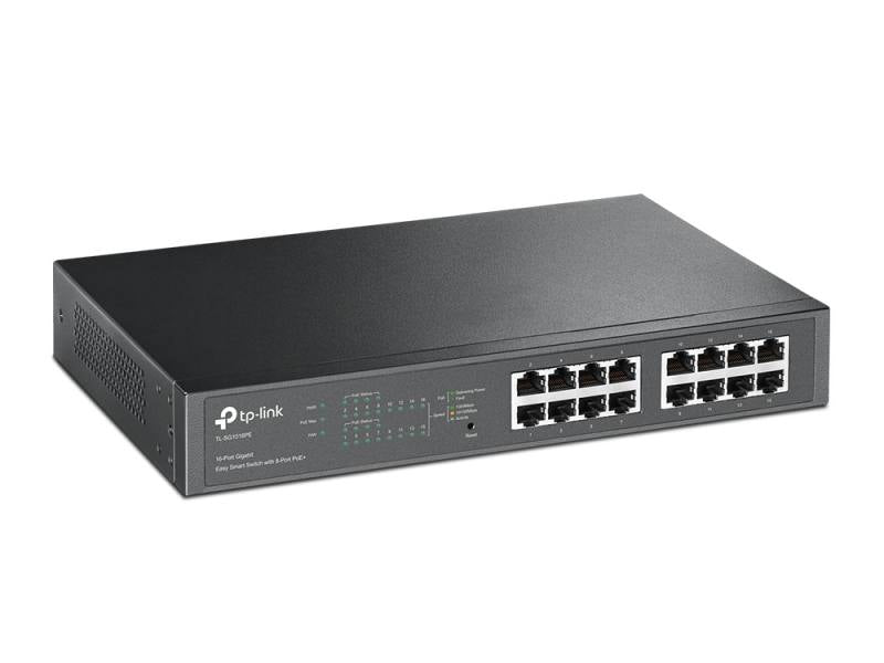 Switch TP-LINK Gigabit TL-SG1016PE De 16 Puertos 10/100/1000M, Con 8 Puertos PoE+, Gestión Efectiva Con Web UI Y Utility