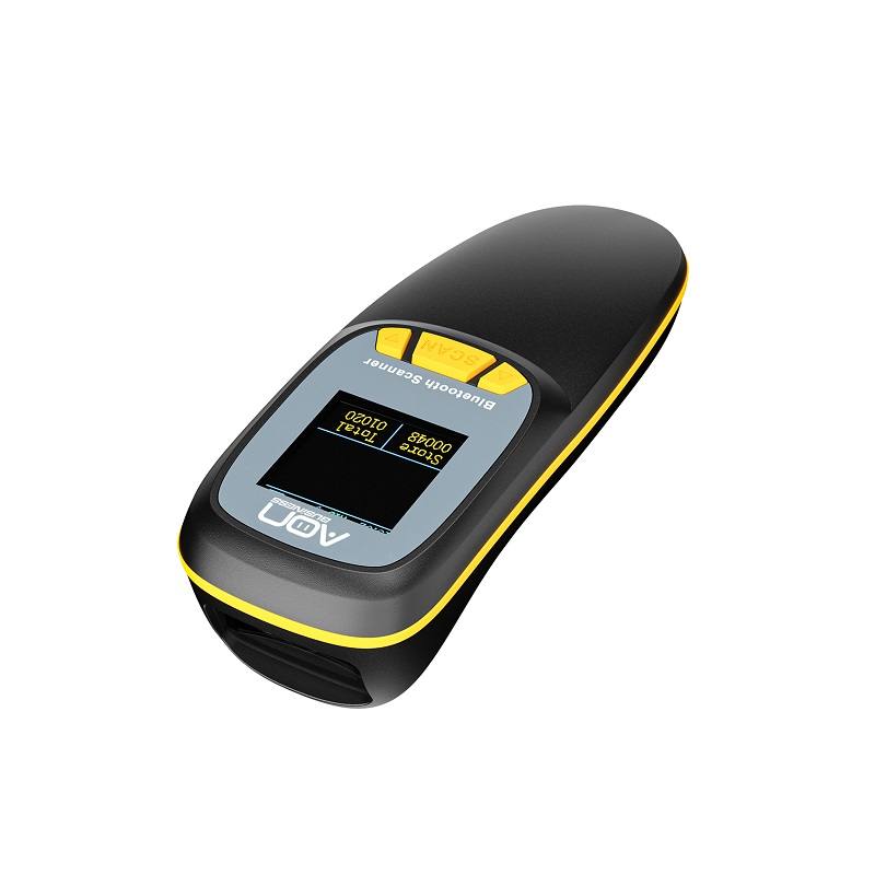 Lector de codigo de barra y QR portátil AON, MS-155 2D, conexión inalámbrica 2.4G y Bluetooth, Negro