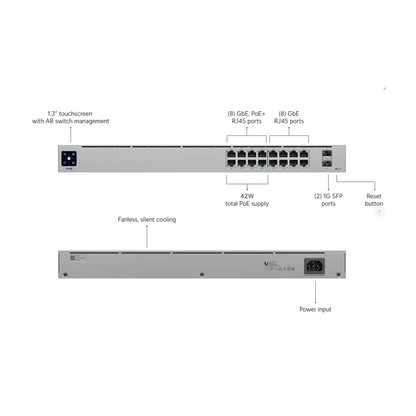 Ubiquiti UniFi Switch USW-16-POE - Conmutador - Gestionado
