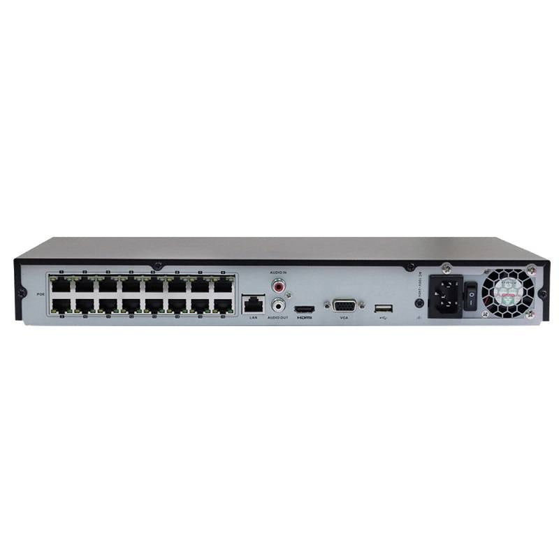NVR Hikvision 16CH H.264/H.265 4K, 16 POE, Graba hasta 8MP HDMI/VGA, Hasta 2x8TB