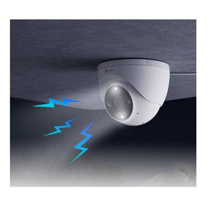 Camara Domo IP WiFi EZVIZ, H4 3MP 2K 2.8mm, IR 30m, IP67, Micrófono, MicroSD Hasta 512GB, Visión Nocturna A Color