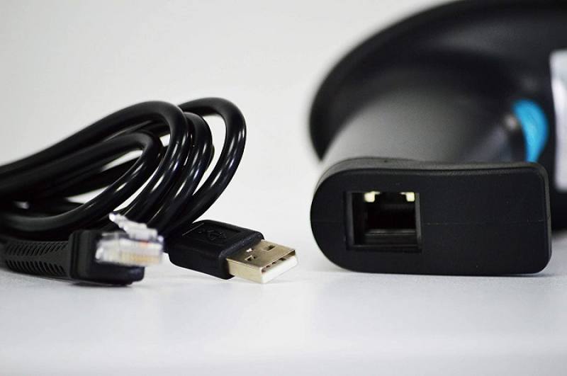 Lector de Codigo de Barra SAT AI910, con imagen de área y conexión USB, color Negro